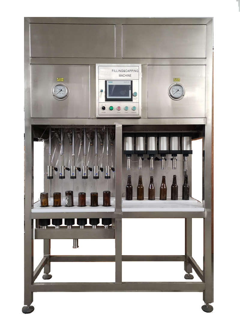Bottle capping and filling machine 