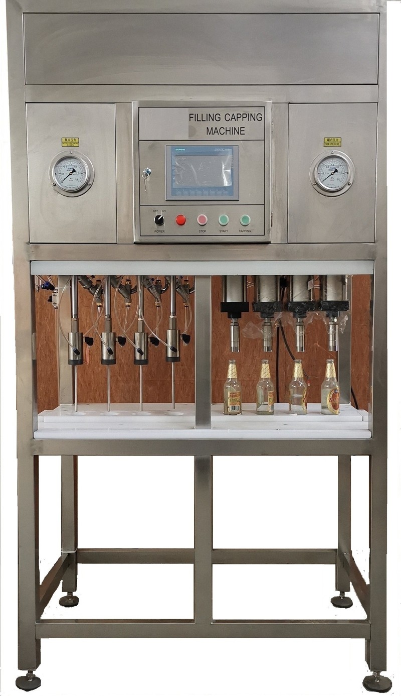 Bottle capping and filling machine 